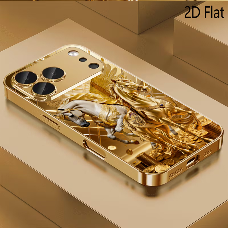 Phone Cases H&M - Two horses Patterned tempered glass design