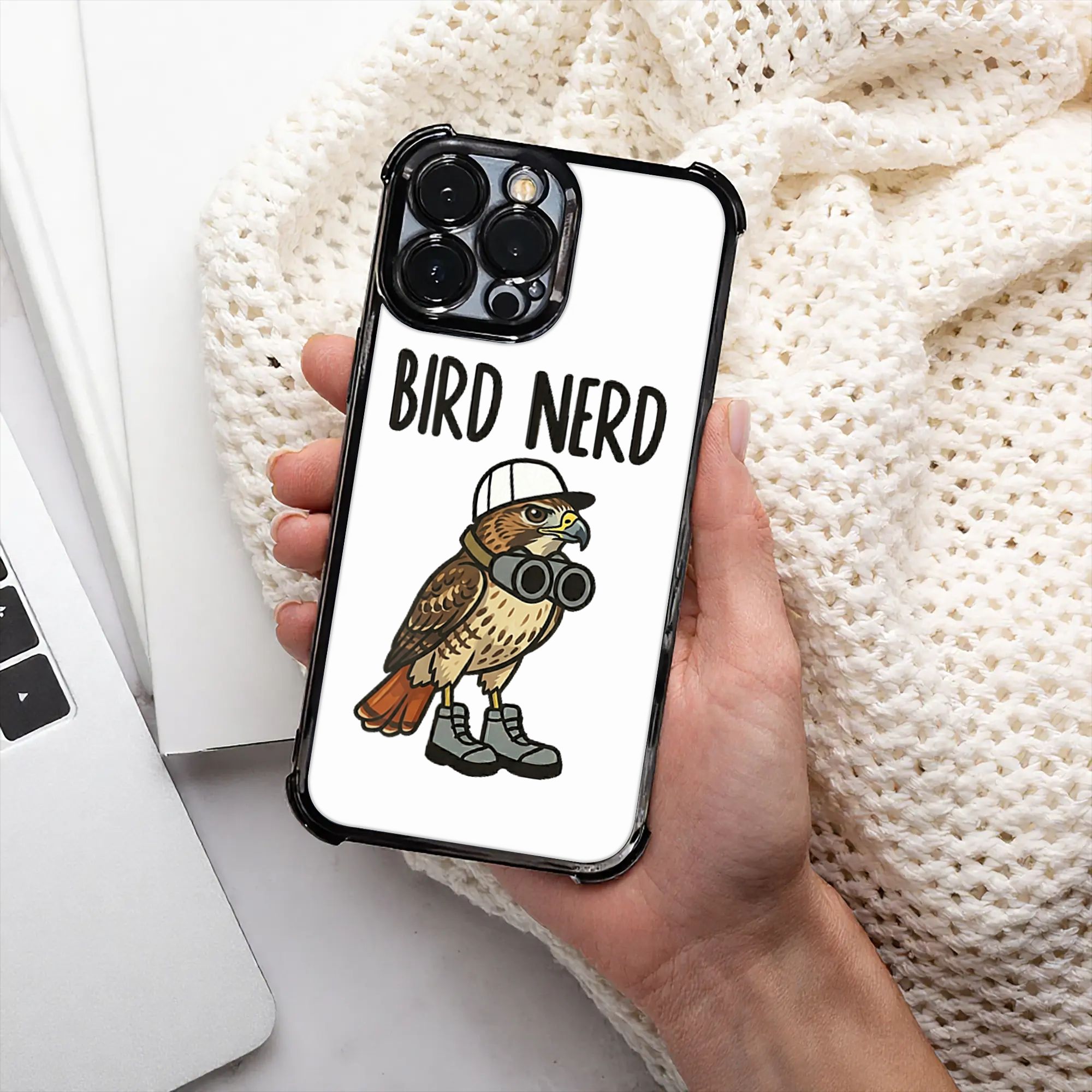 Phone Cases Funny - Funny Bird Nerd Watching Red Tailed