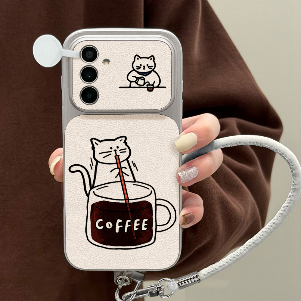 Phone Cases Samsung - Coffee Cute Cat Phone Case For