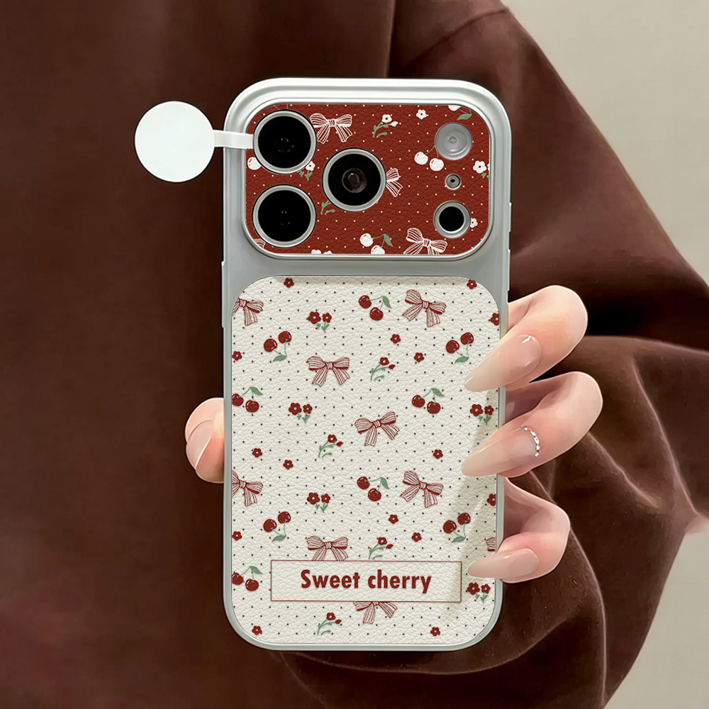 Phone Cases Cherry - Sweet Cherry Bow Leather Phone Case