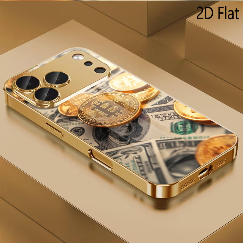 Phone Cases H&M - Bitcoin print Patterned tempered glass design