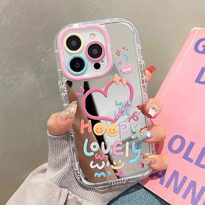 Phone Cases Pinterest - Cute Happy Lovely Heart Colorful Mirror