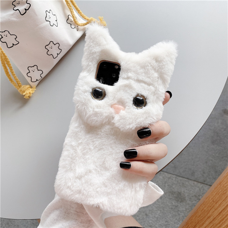 3D Cute Cartoon Cat Furry Plus - đánh giá và giá Phone Cases For Iphone 16