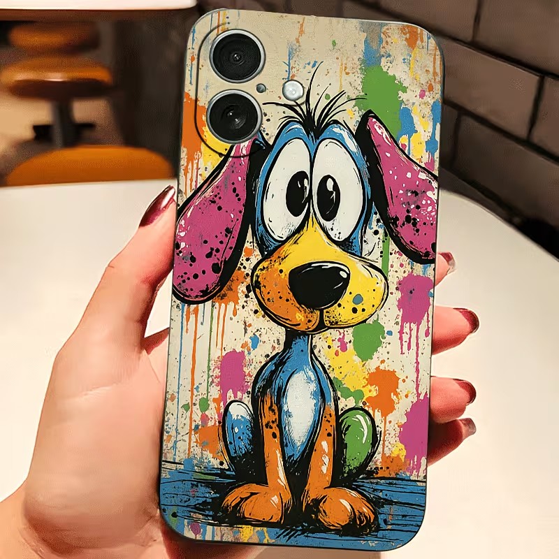 Graffiti Colored Puppy TPU Pho - đánh giá và giá Apple Iphone 15
