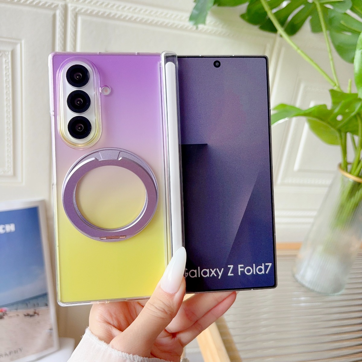 Gradient Transparent Rotate Ri - đánh giá và giá Ring Stand Case