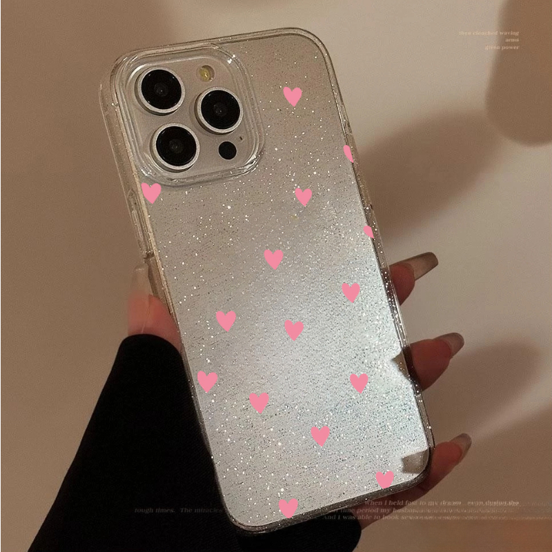 Polka Dot Heart Pattern Glitte - đánh giá và giá Phone Cases Pinterest