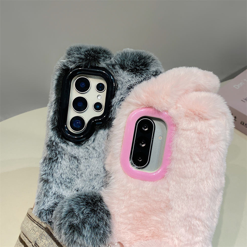 Cute Rabbit Ears Fluffy Stand  - đánh giá và giá Phone Cases Samsung